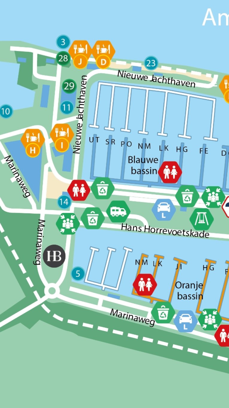 Plattegrond jachthaven van Hotel Biesbosch