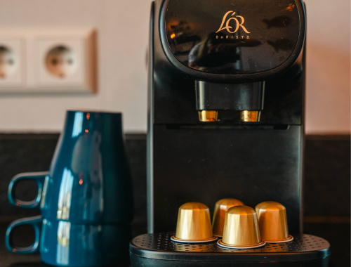 Koffiemachine van Familie suite 4 personen in Hotel Biesbosch